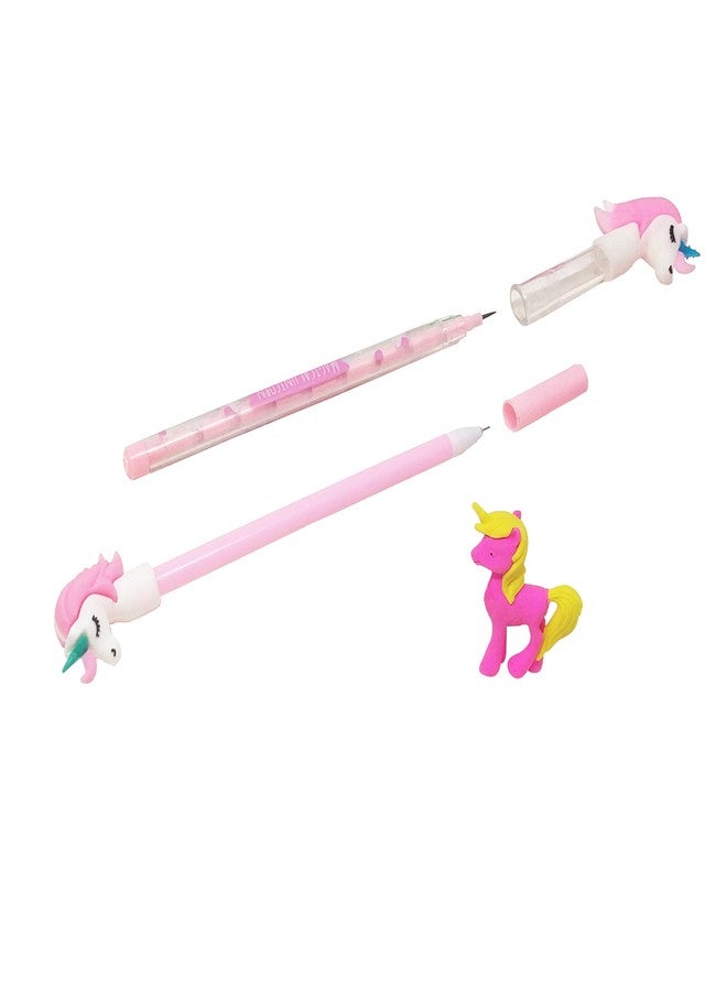 PARTEET Combo Pack Of (3 Items) 1Pc Unicorn Pen 1Pc Unicorn Pencil 1Pc Unicorn Eraser For Kids,Blue - Image 3